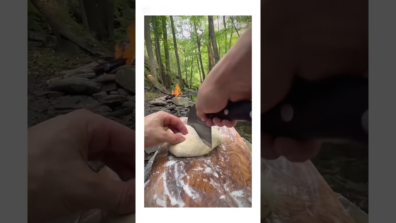 Salmon grilled on hot stones in nature 