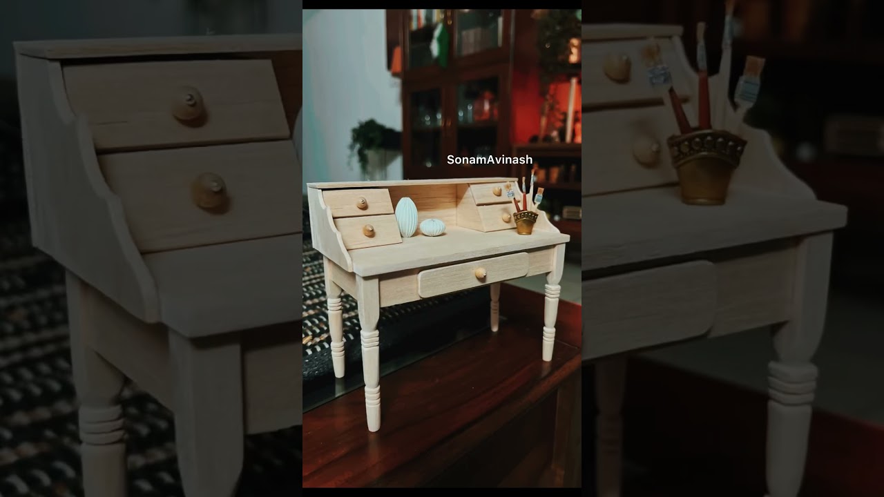Handmade miniature study table Custom order piece. ✨ 