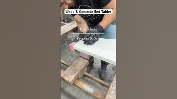 Part 3: Process & Seal Burl & concrete end tables #designedforconcrete #concrete #interiordesign #mn