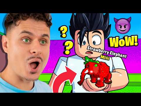 I got a Mini Strawberry Elephant from the ADMIN! Roblox Brainrot Tsunami