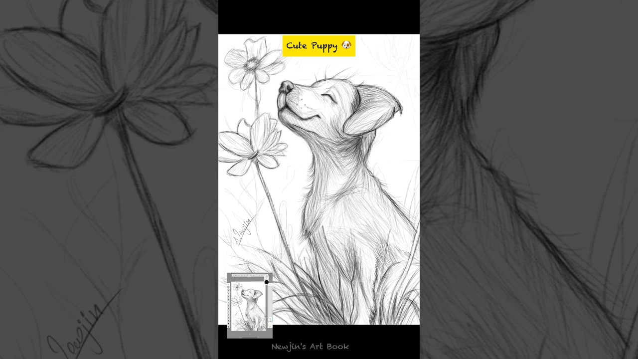 1 Hour in 30 sec 🧑🏻‍🎨 | Puppy 🐶 | Newjin's Art Book