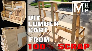 DIY Scrap Wood Lumber Cart on Wheels | Easy, Budget-Friendly Storage for Sheet Goods & Off-Cuts!