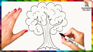 Como Desenhar Uma Árvore Passo A Passo ? Desenhar Árvore Fácil