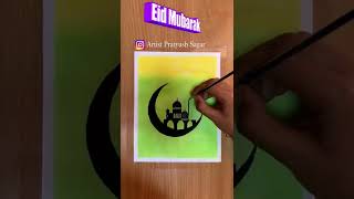 🌙 Eid Mubarak drawing with soft Pastel colours #shorts #eidmubarak screenshot 4
