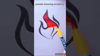 Painting tutorial || How To Color Fire #CreativeArt #Satisfying