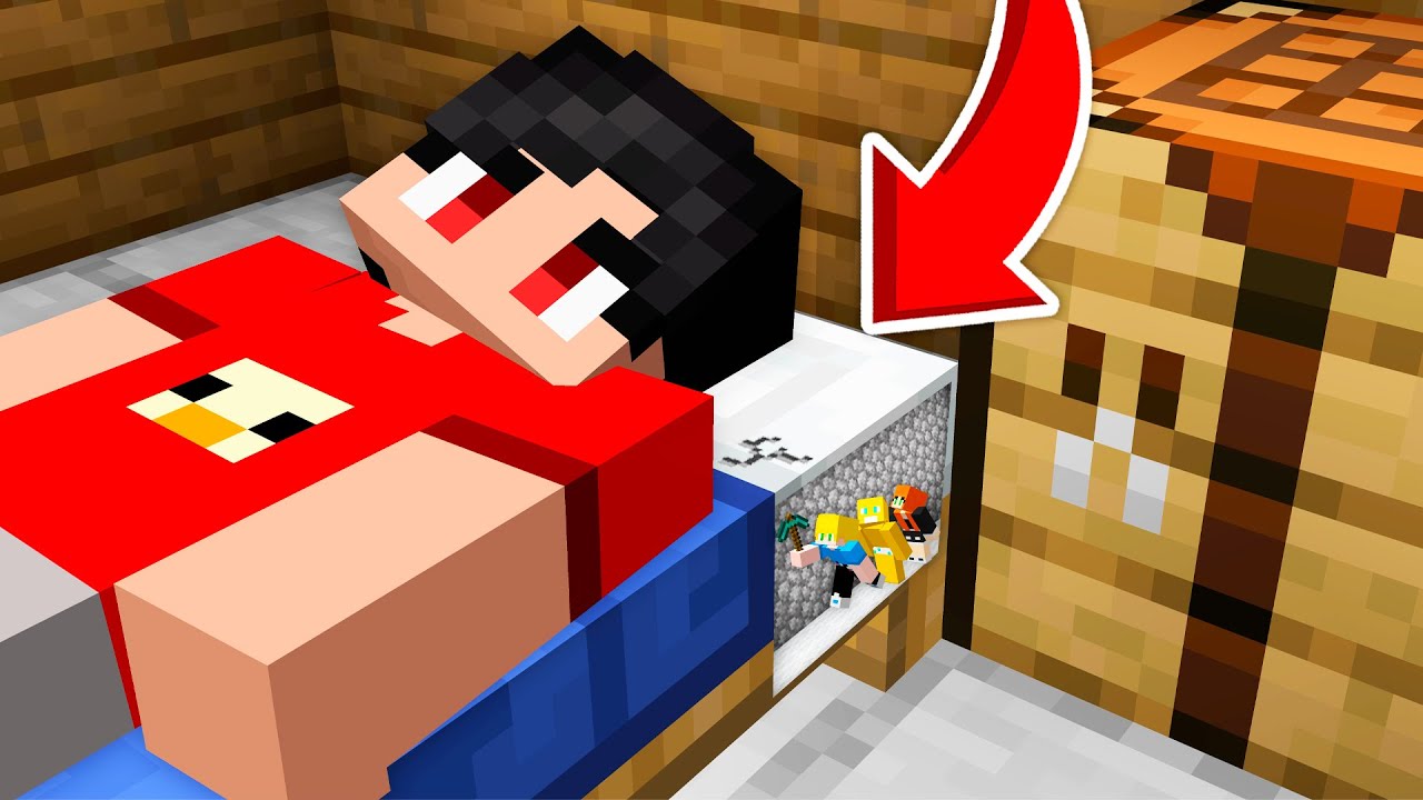 Я построил базу внутри дома моего друга в Minecraft!