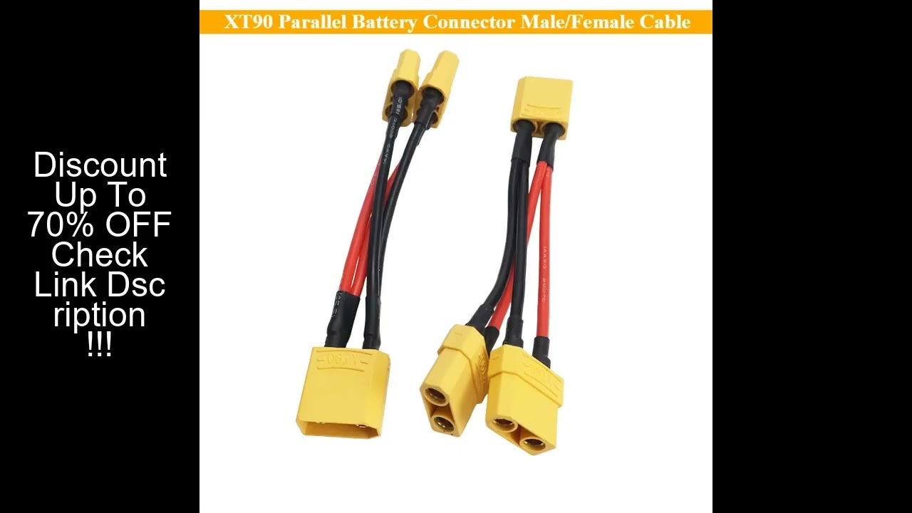 1Pcs XT90 Parallel Battery Connector Male/Female Cable Dual Extension Y Splitter Silicone Wire 14AWG