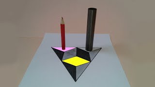 3d geometric shapes drawing #opticalillusions #Anamorphicillusion #geometricpatterns