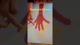 fingerprint  fall tree art for toddlers🍁🍂 #shorts #falltree #kids #toddlers #activity #autumn