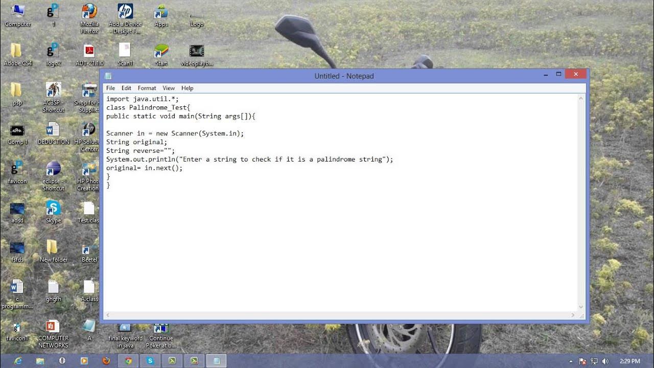 Palindrome Program in Java - YouTube