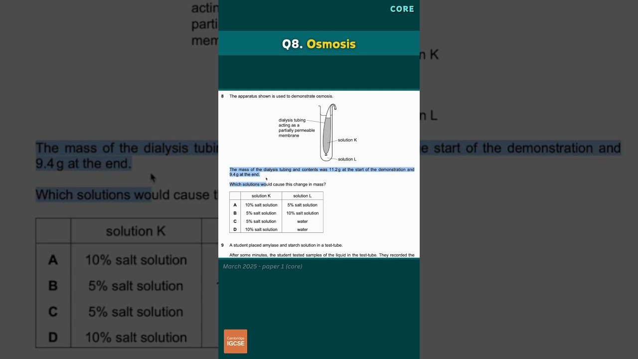 IGCSE Biology - A* exam prep - multiple choice (2025) #biology #exampreparation #exams