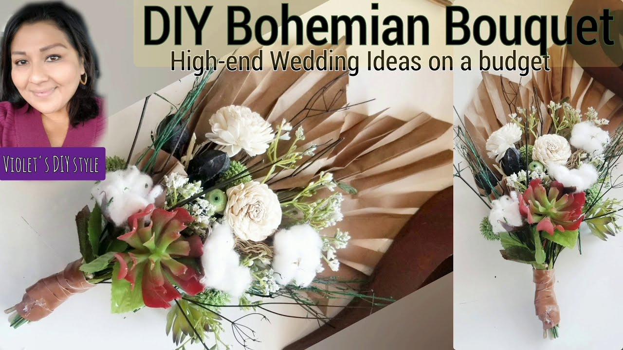 Diy Bohemian Bouquet ⚫ high-end DIY wedding Bouquet - YouTube