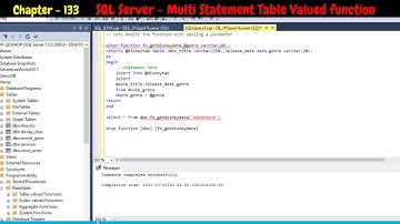 SQL Server - Multi Statement Table valued function