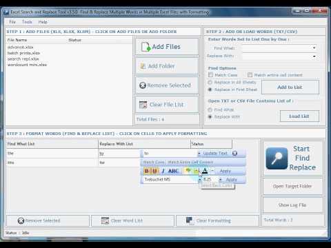 How to to Search and Replace Words/Characters in Excel Different Files (XLS, XLSM, XLSX)