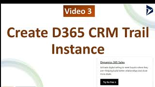 Session 3 - Creating a Dynamics CRM Sales Module Trial