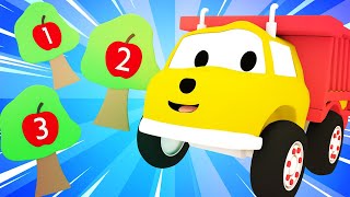 Ethan the Dump Truck Learns Numbers by Counting Apple Seeds  - Learn Video with Dump Truck Toy 3D