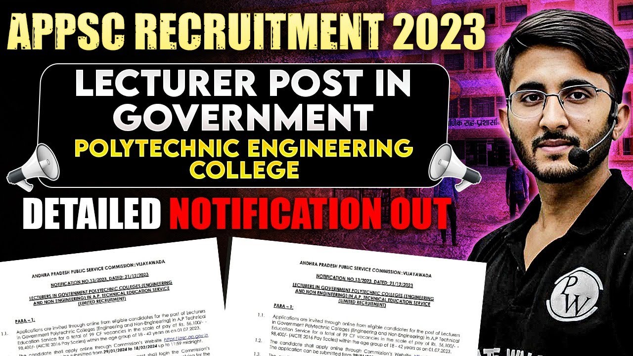 APPSC Junior Lecturer Notification 2023 Out | APPSC Professor Vacancy 2023