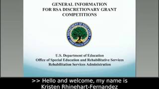 General Information for RSA Discretionary Grant Competitions Overview