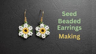 : Beaded Flower Earrings Tutorial, Seed Bead Earrings for Beginners