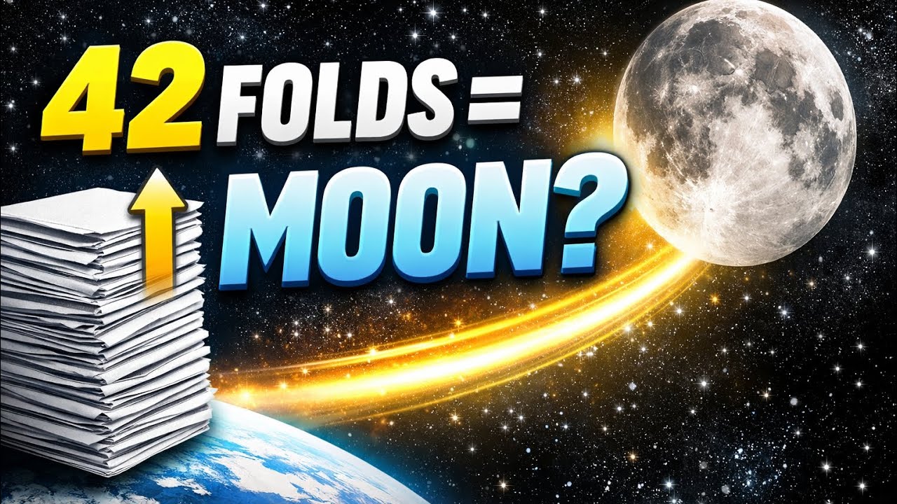 FOLD PAPER 42 TIMES =  REACHING THE MOON