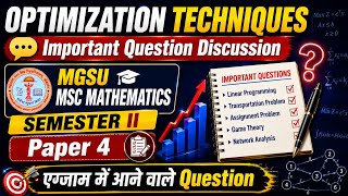 Optimization techniques Important questions discussion #msc #optimization #mscmgsu #jdsirmsc #MGSU 
