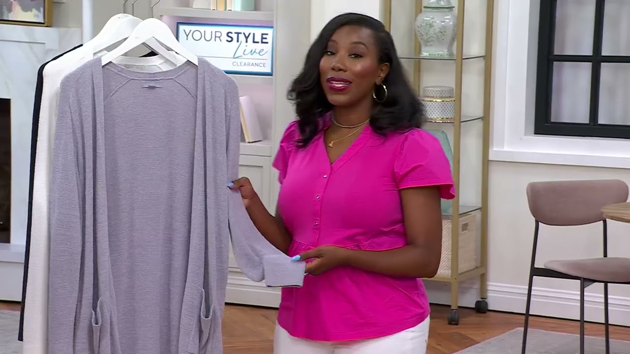 Barefoot Dreams CozyChic Ultra Lite Sunrise Cardigan on QVC