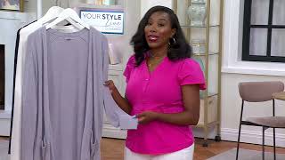 Barefoot Dreams CozyChic Ultra Lite Sunrise Cardigan on QVC screenshot 4