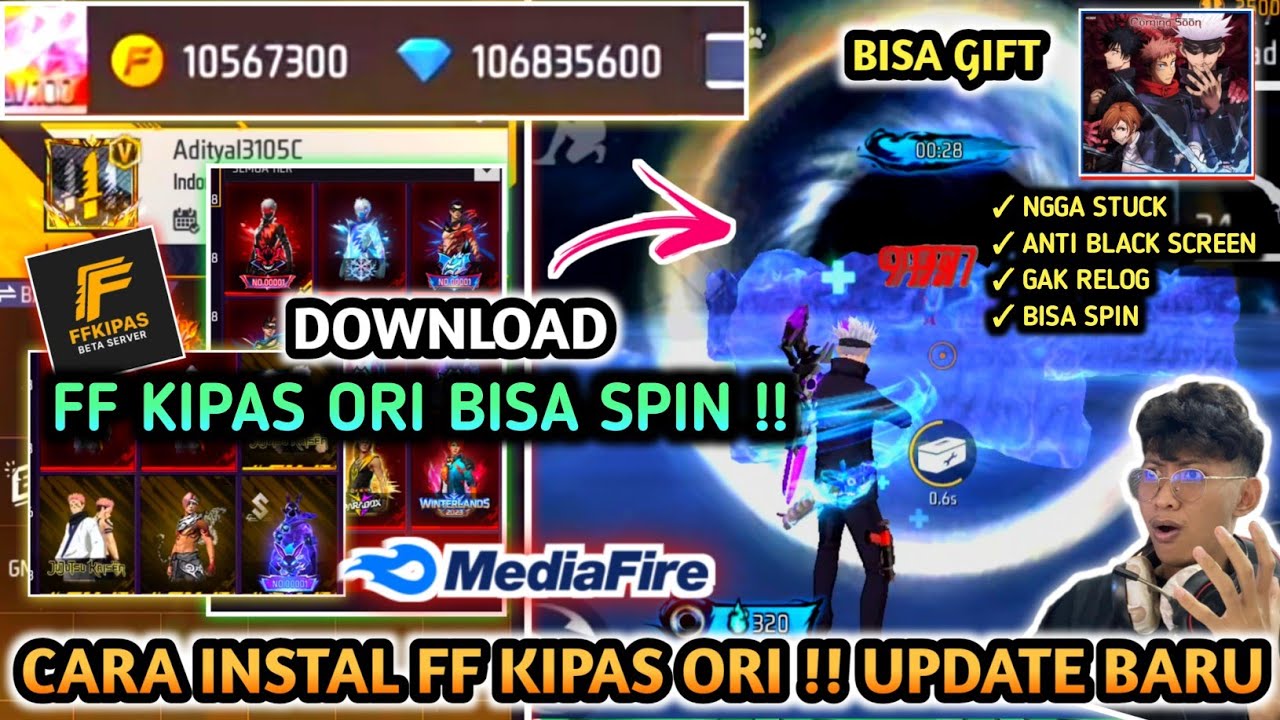 BISA GIFT ✅ CARA DOWNLOAD FF KIPAS VIP ORI 2026 GRATIS❗️ FF BETA 2025 LINK MEDIAFIRE SEMUA HP