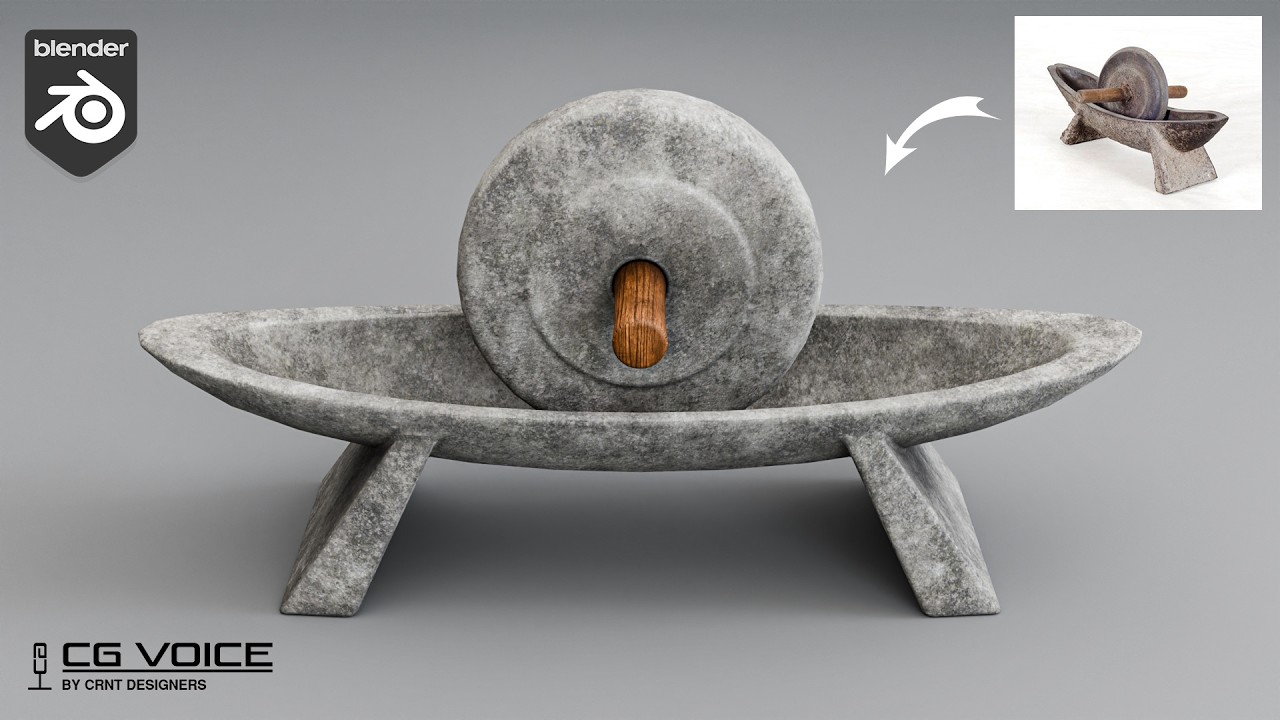 how to model this Ancient Stone Grinder in blender _  blender modeling