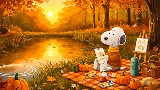 🍁 Snoopy’s Autumn Picnic Retreat ☕ Relaxing Jazz for Painting, Reading & Peaceful Work