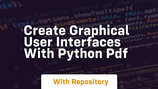 create graphical user interfaces with python pdf