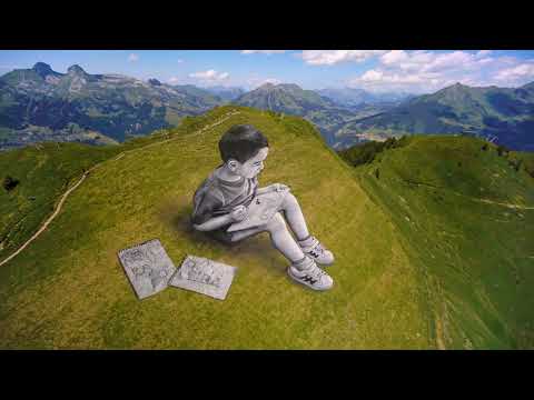 Large-scale Eco-Friendly Land Art Painting by Saype in Switzerland