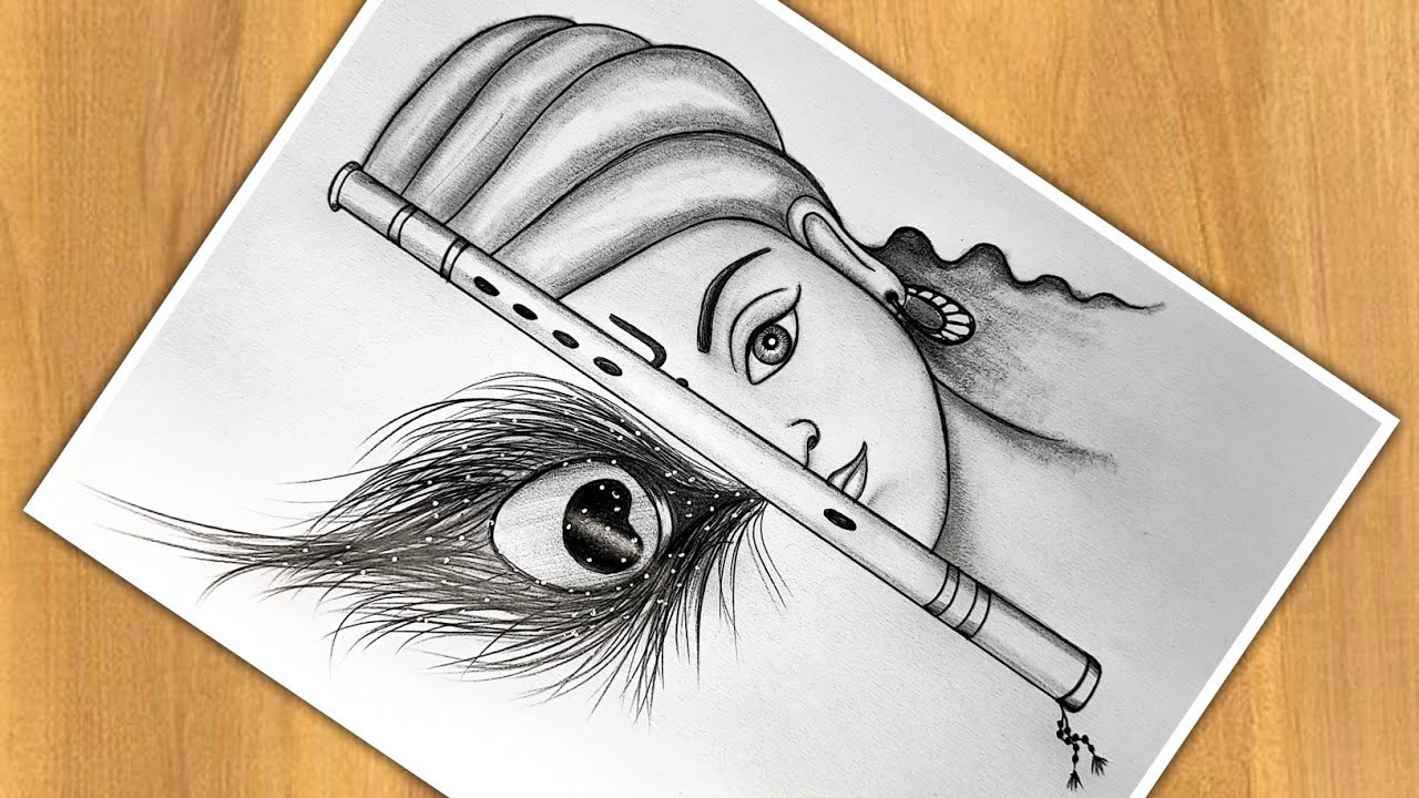 Lord Krishna Drawing by Pushpa Sharma - Pixels