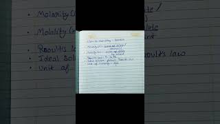 Class 12 Chemistry Solutions Important Short Notes