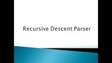 Recursive Descent Parser