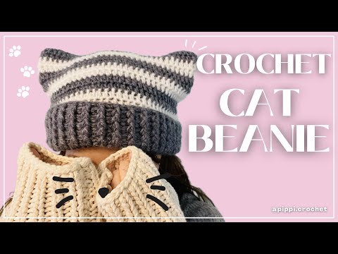 Complete in one day | Crochet cat ear knit hat - YouTube