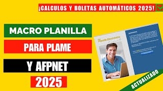 ⛔ MACRO ⛔ para PLANILLA PLAME , PLANILLA AFPnet y BOLETAS 2025 SUNAT ✅