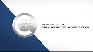 Creating accessible pages: Applying heading styles for structure to web-based content (Canvas)