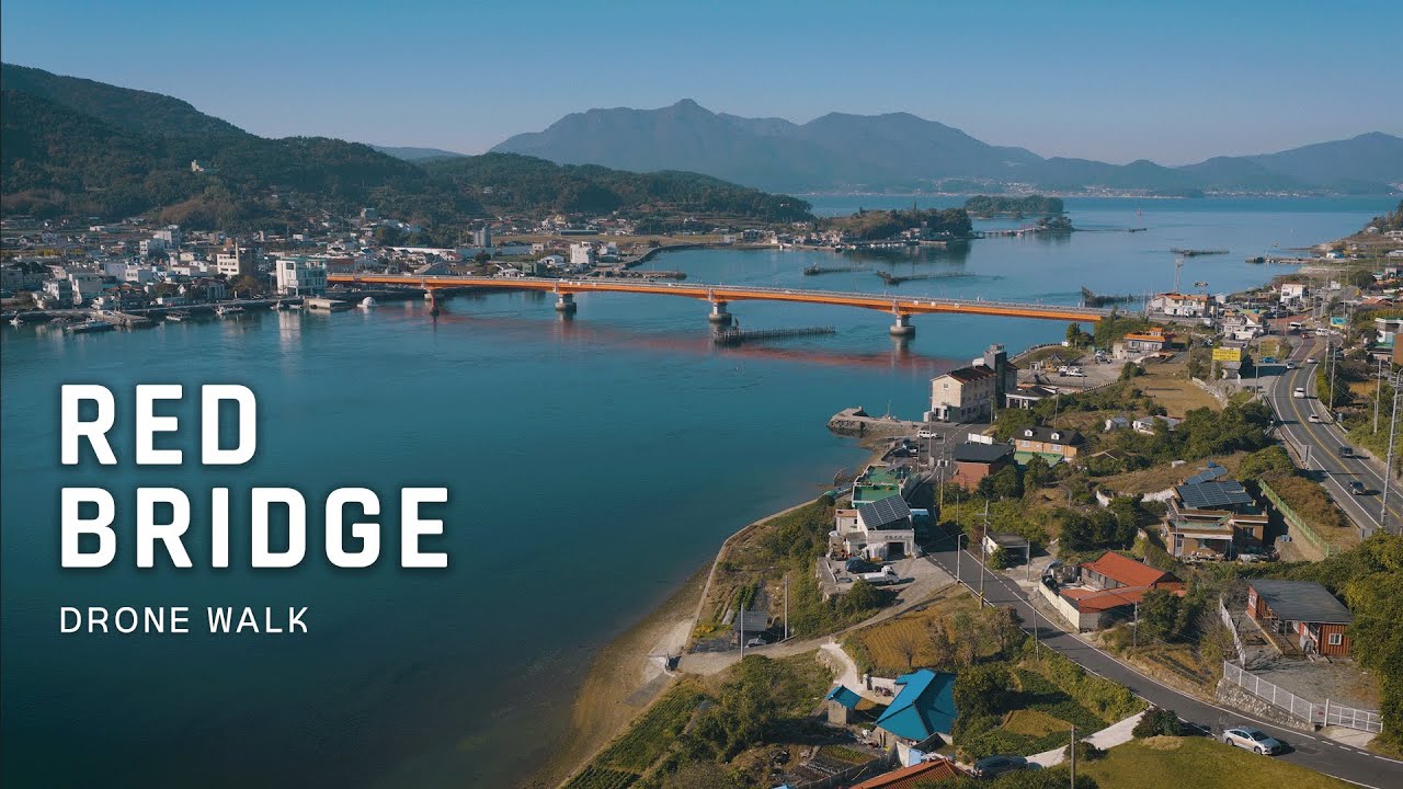 Живописная дорога в Корее | Красный мост | Drone Walk