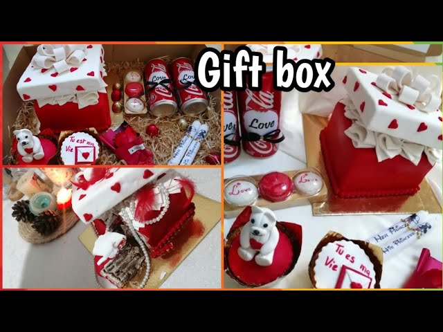 cake design tutoriel: Boite à cadeau / cake decorating / مراحل تزيين كعكة  على شكل هدية 