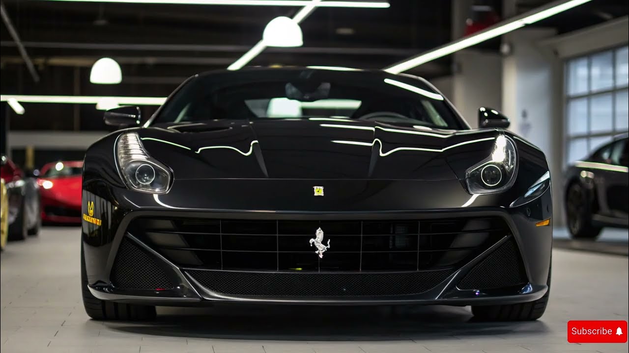 Black Ferrari Supercar Showroom Walkaround | Full Car, Front, Back, Left, Right, Interior & Engine