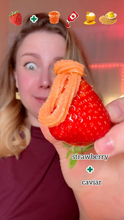 WEIRD COMBO! STRAWBERRY   CAVIAR 🤯 #food #weird #combo #strawberry