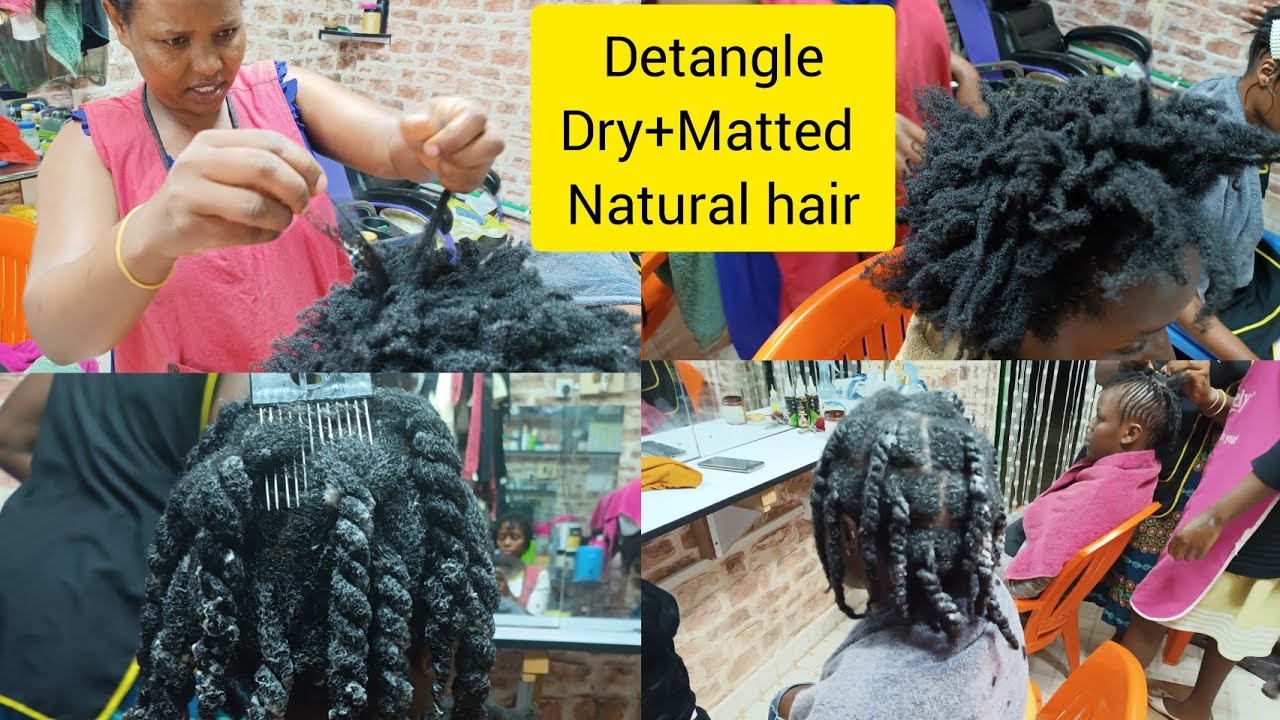 How To DETANGLE THICK,DRY MATTED Finger Detangling Type 4C Natural