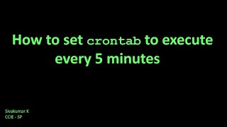 how to set crontab to execute every 5 minutes