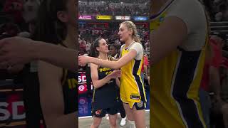 🥰 Cameron Brink Hugs Caitlin Clark, Lexie Hull After Los Angeles Sparks win vs Indiana Fever #shorts