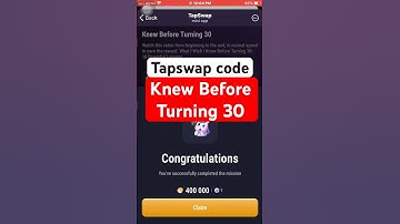 Knew Before Turning 30 | Tapswap code || tapswap code Knew Before Turning 30 #tapswapcode #crypto