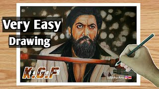 KGF chapter 2 Colour Pencil Drawing ll KGF chapter 2 poster ll Yash Colour pencil Sketch - Timelapse