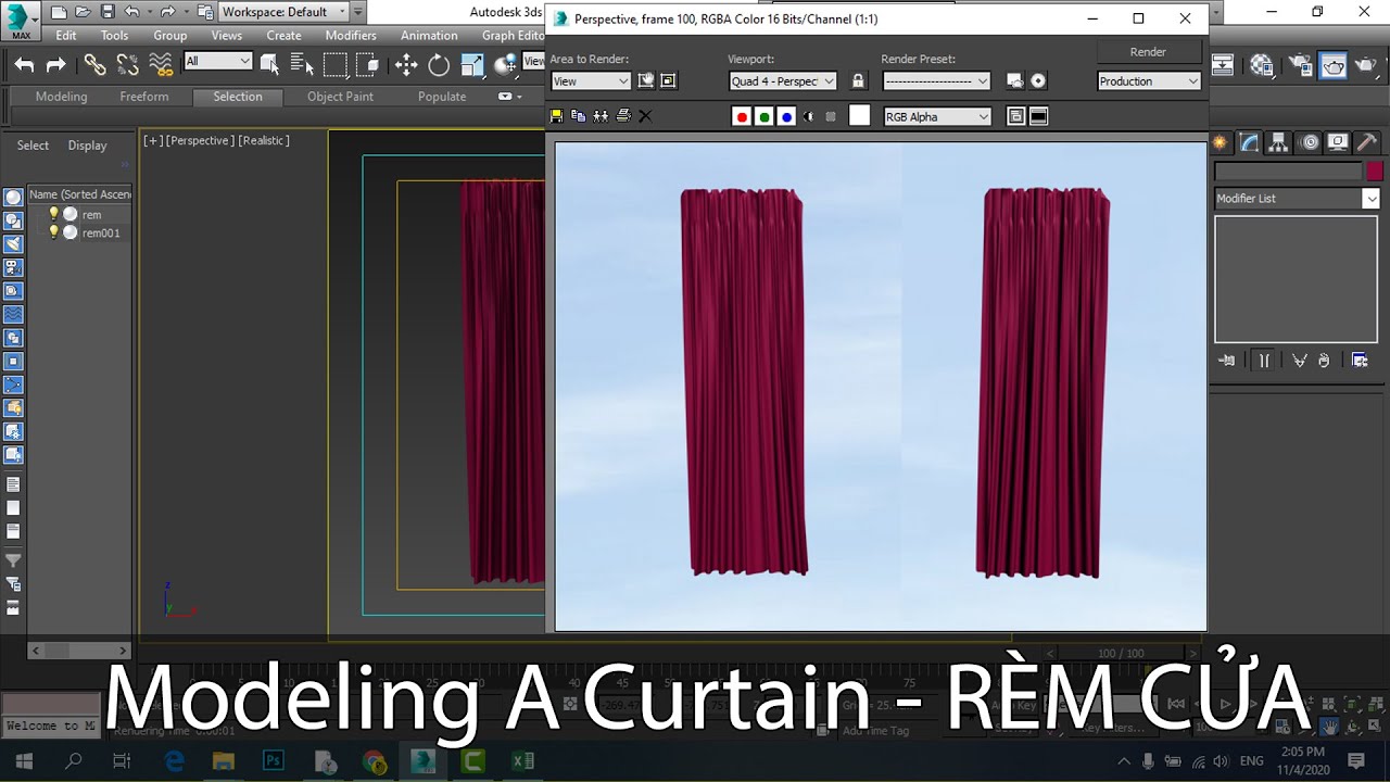 Vẽ Rèm Cửa - Modeling a curtain - 3Ds Max #dohoamaytinh #thietkedohoa ...