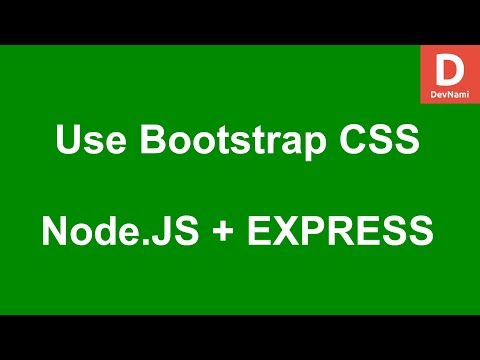 Express JS How to use Bootstrap CSS in Project