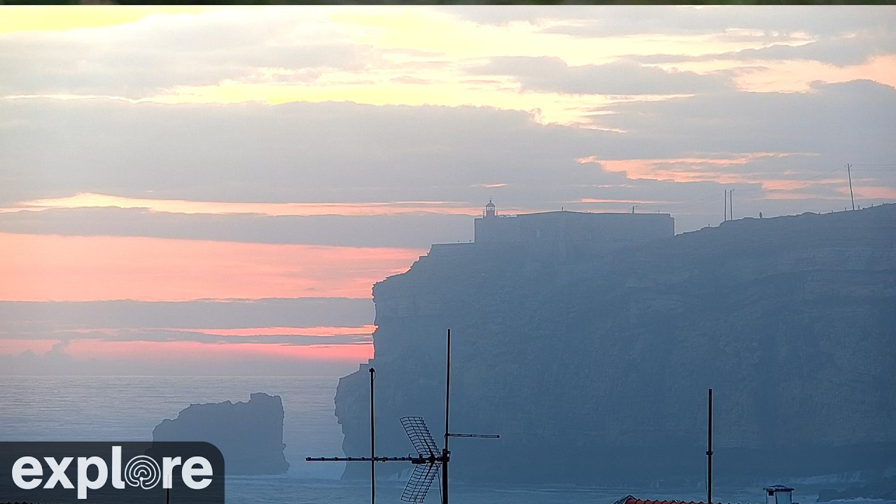 The Big Waves, Nazaré, Praia do Norte. A live frame from the camera.